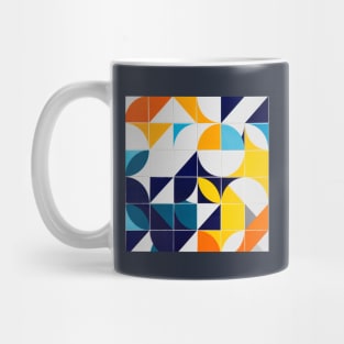 Bright Colorful Patterns Tile Pattern Squares Triangles Curves Circles Mug